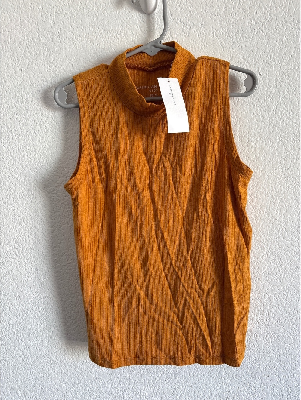 American Eagle Kids Sleeveless Turtleneck Top Size 10 (8-9Y) in Mustard Orange